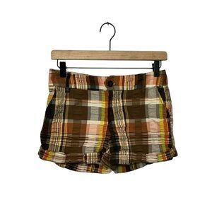 Elevenses Anthropologie Plaid Madras Shorts Women’s Size 0n